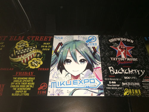 The plate of MIKU EXPO at The Bomb Factory in Dallas